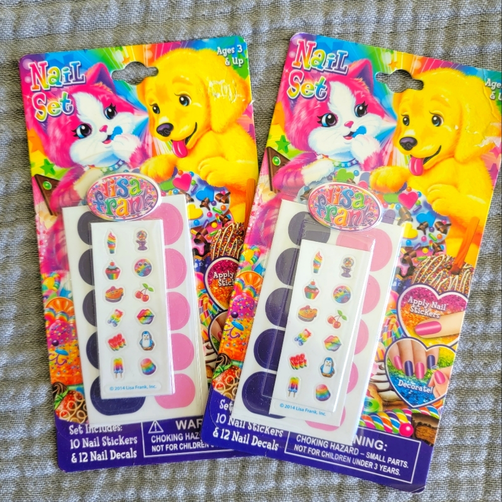 Lisa Frank nail decals